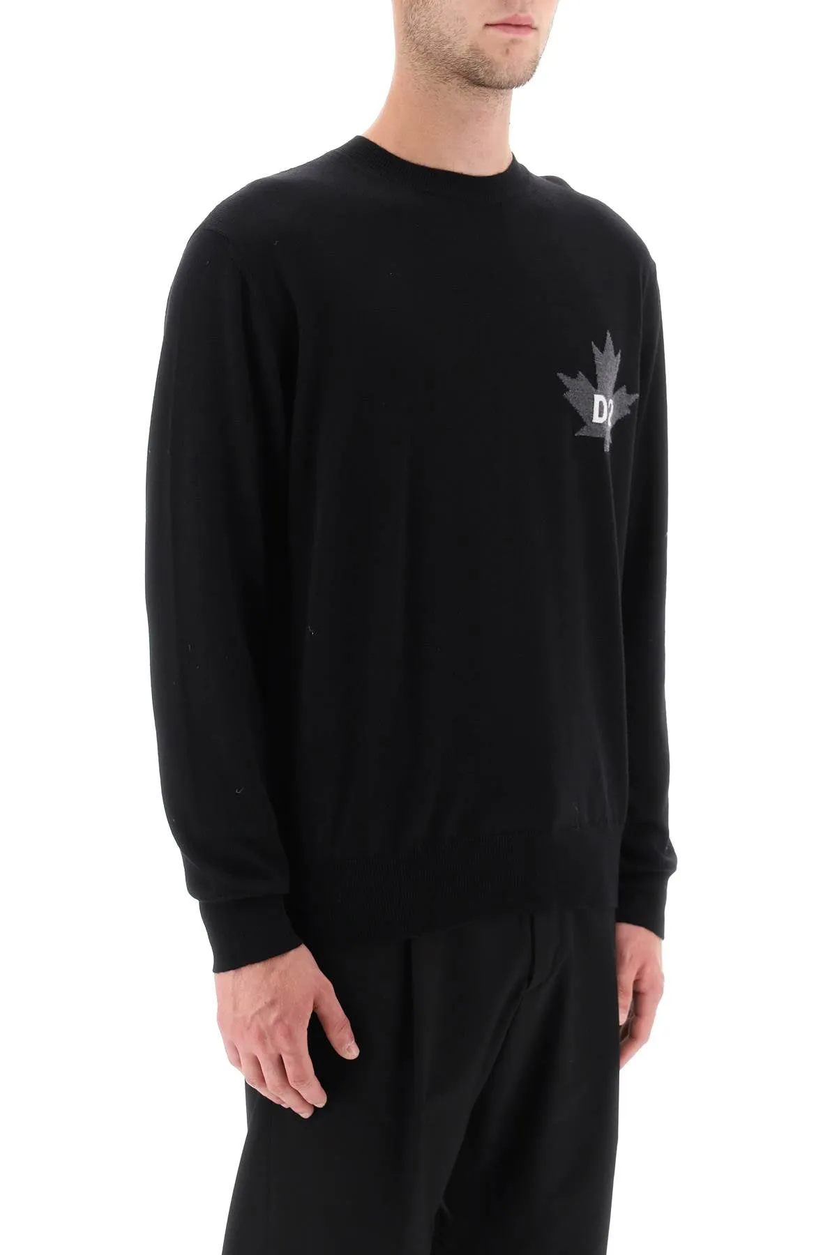 Dsquared2 d2 leaf wool sweater