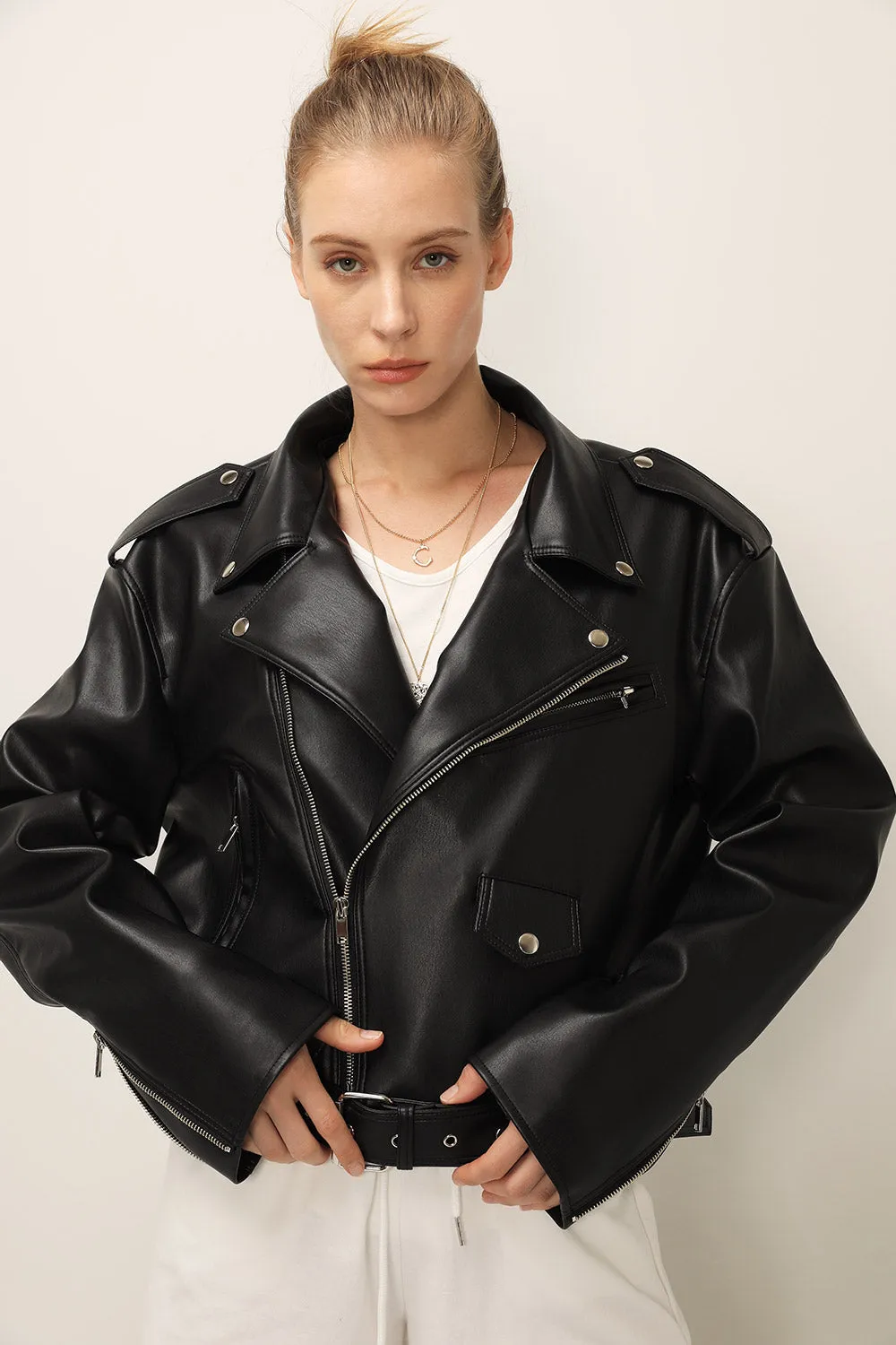 Emma Pleather Rider Jacket