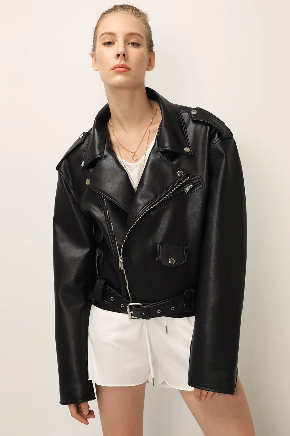 Emma Pleather Rider Jacket