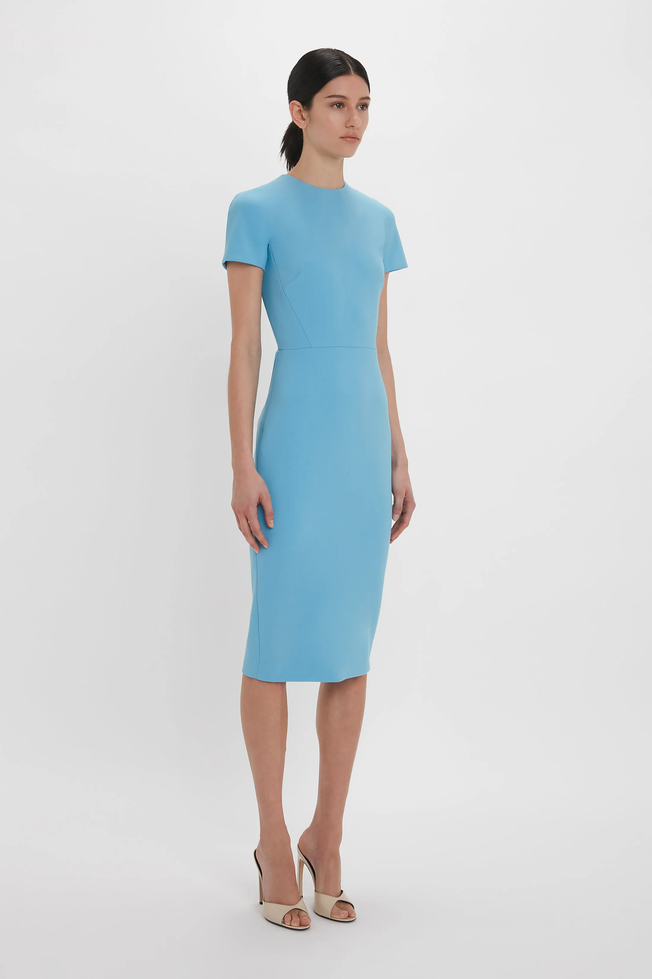 Exclusive Fitted T-Shirt Dress In Periwinkle Blue