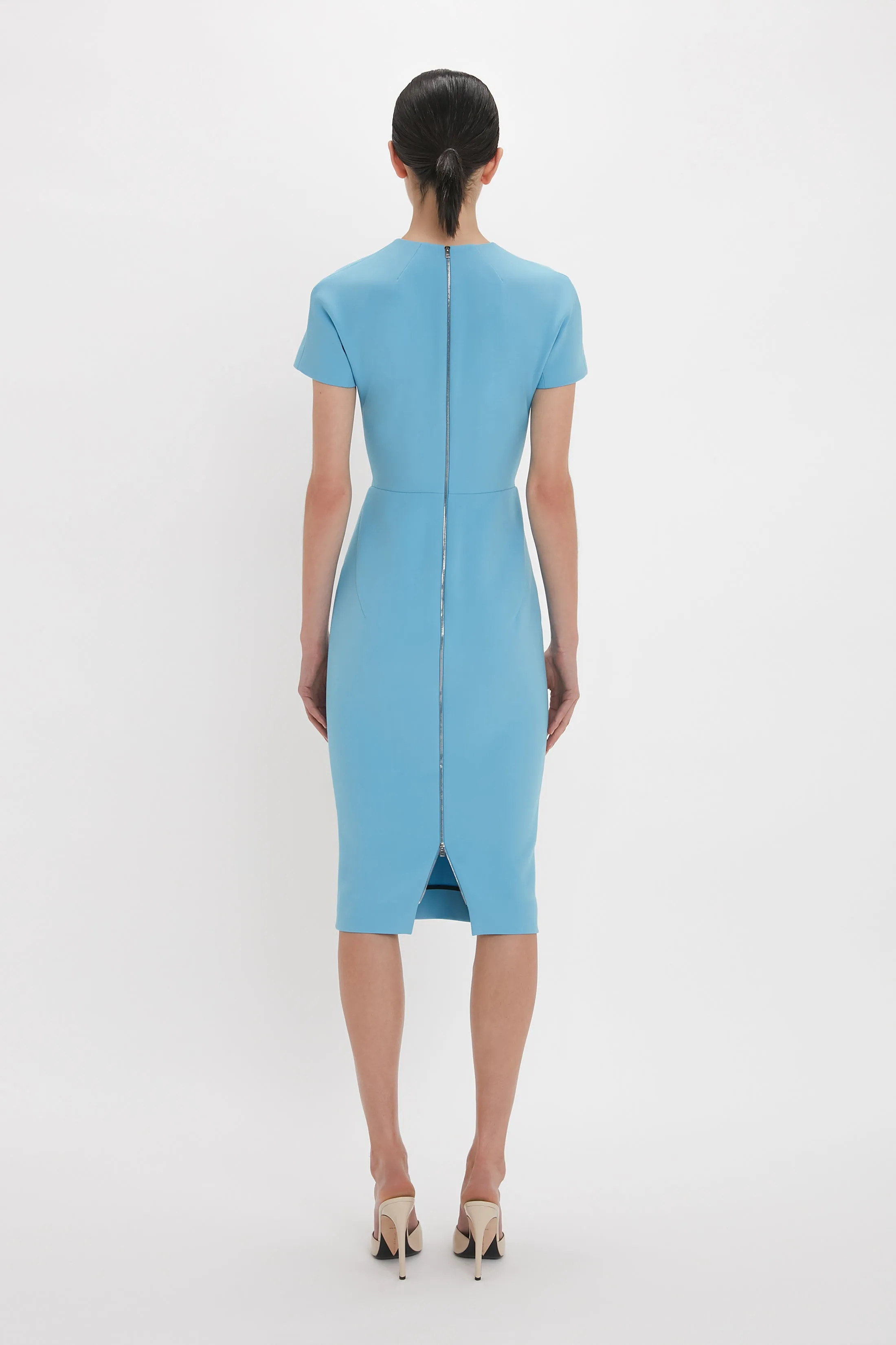 Exclusive Fitted T-Shirt Dress In Periwinkle Blue