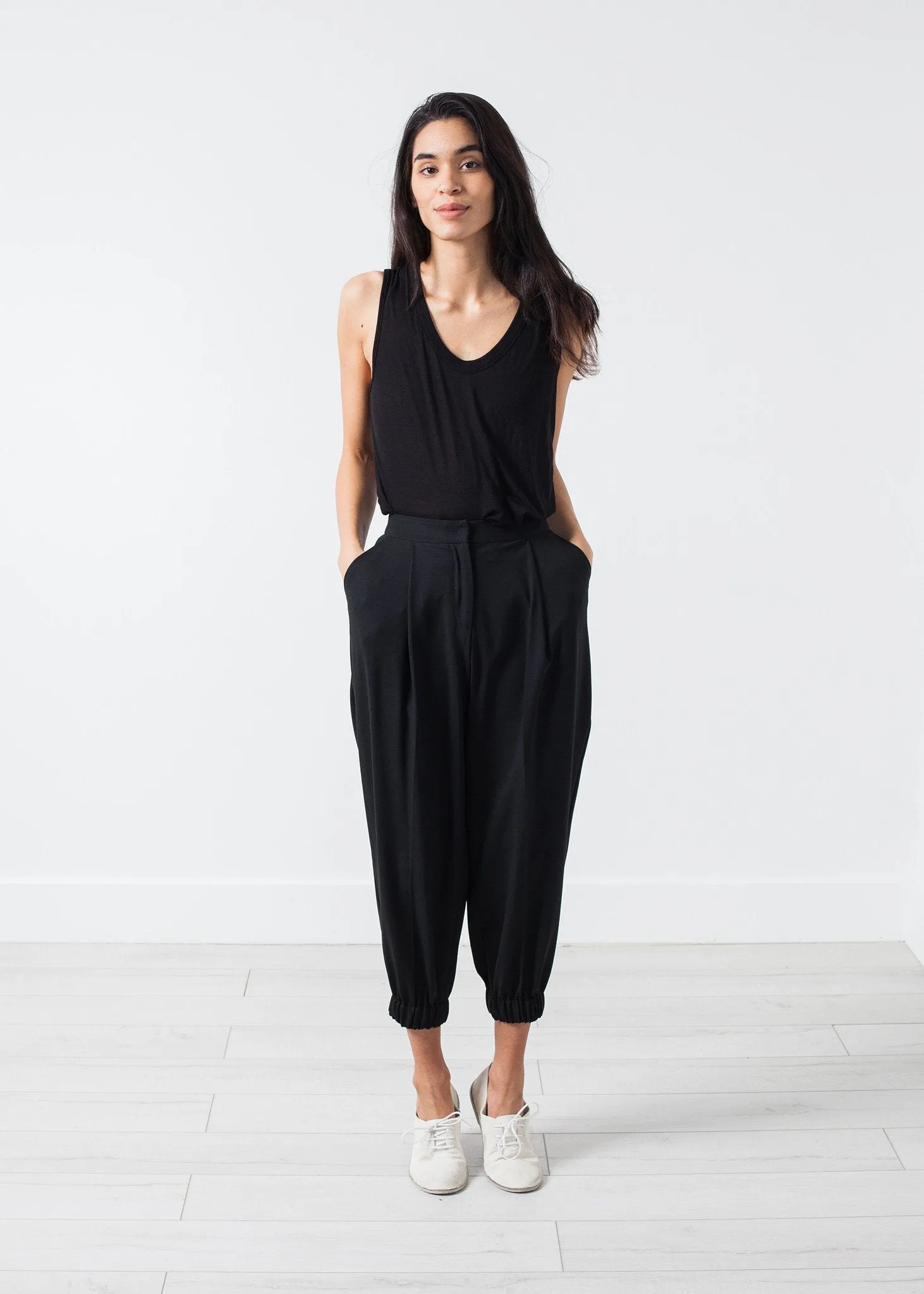 Fancy Wool Pant in Black