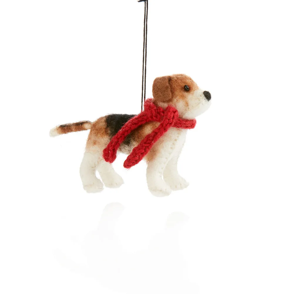 Felted Beagle Ornament, Nepal