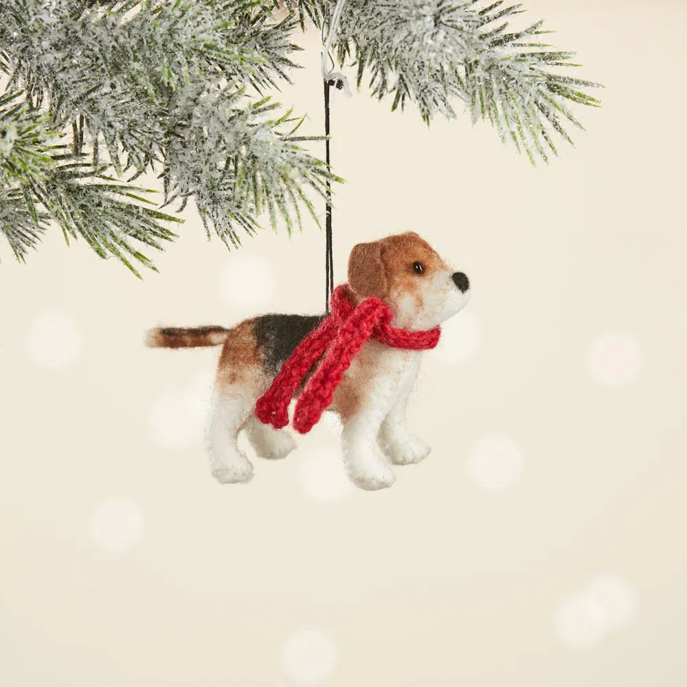 Felted Beagle Ornament, Nepal