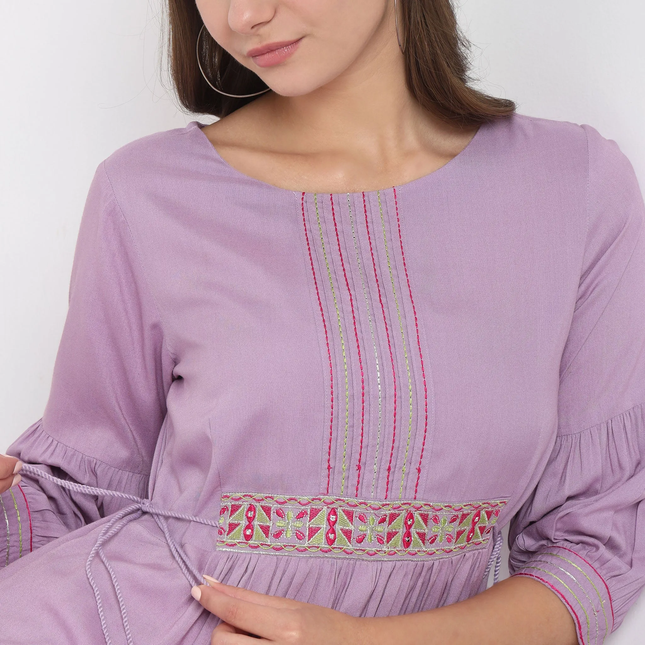 Flare Fit Embroidered Kurta