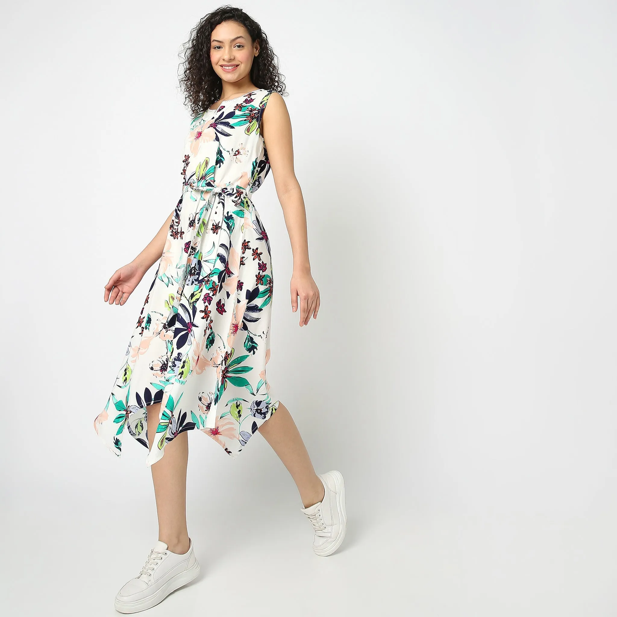 Flare Fit Floral Dress