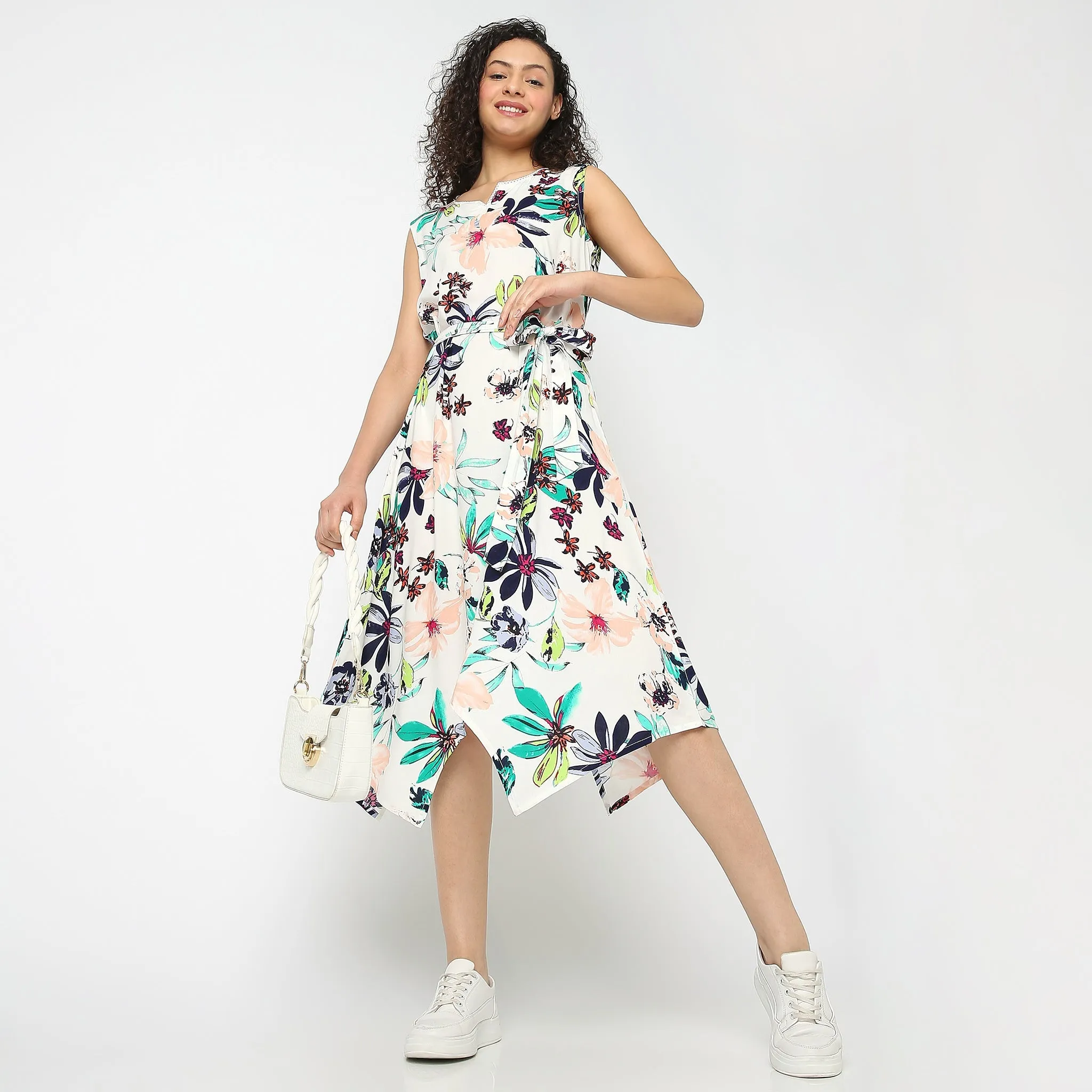 Flare Fit Floral Dress