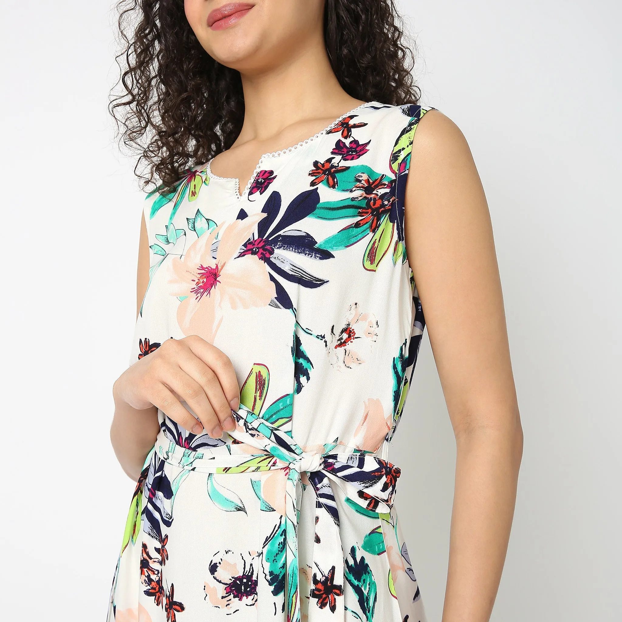 Flare Fit Floral Dress