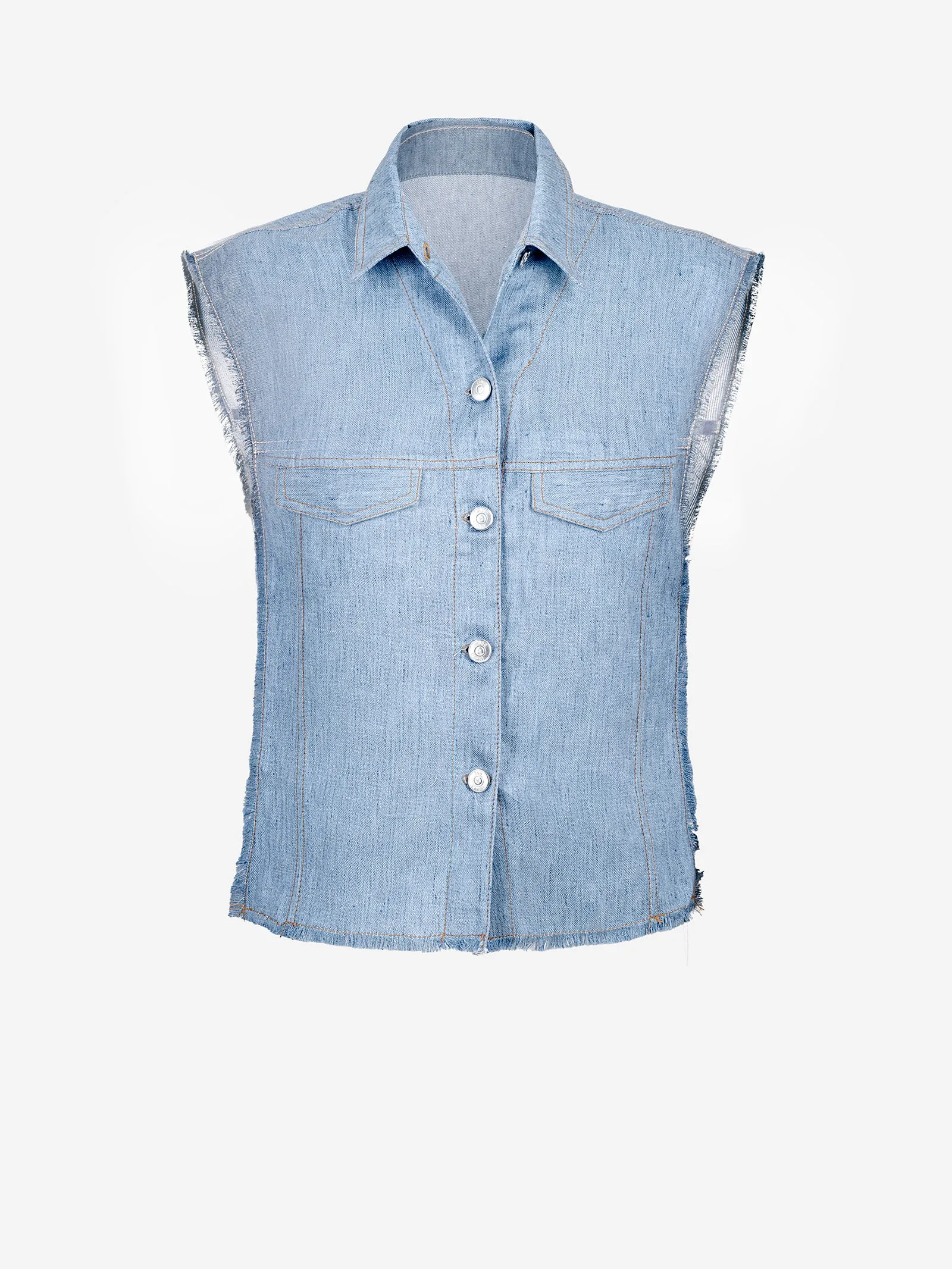 Gilet Sfrangiato Denim