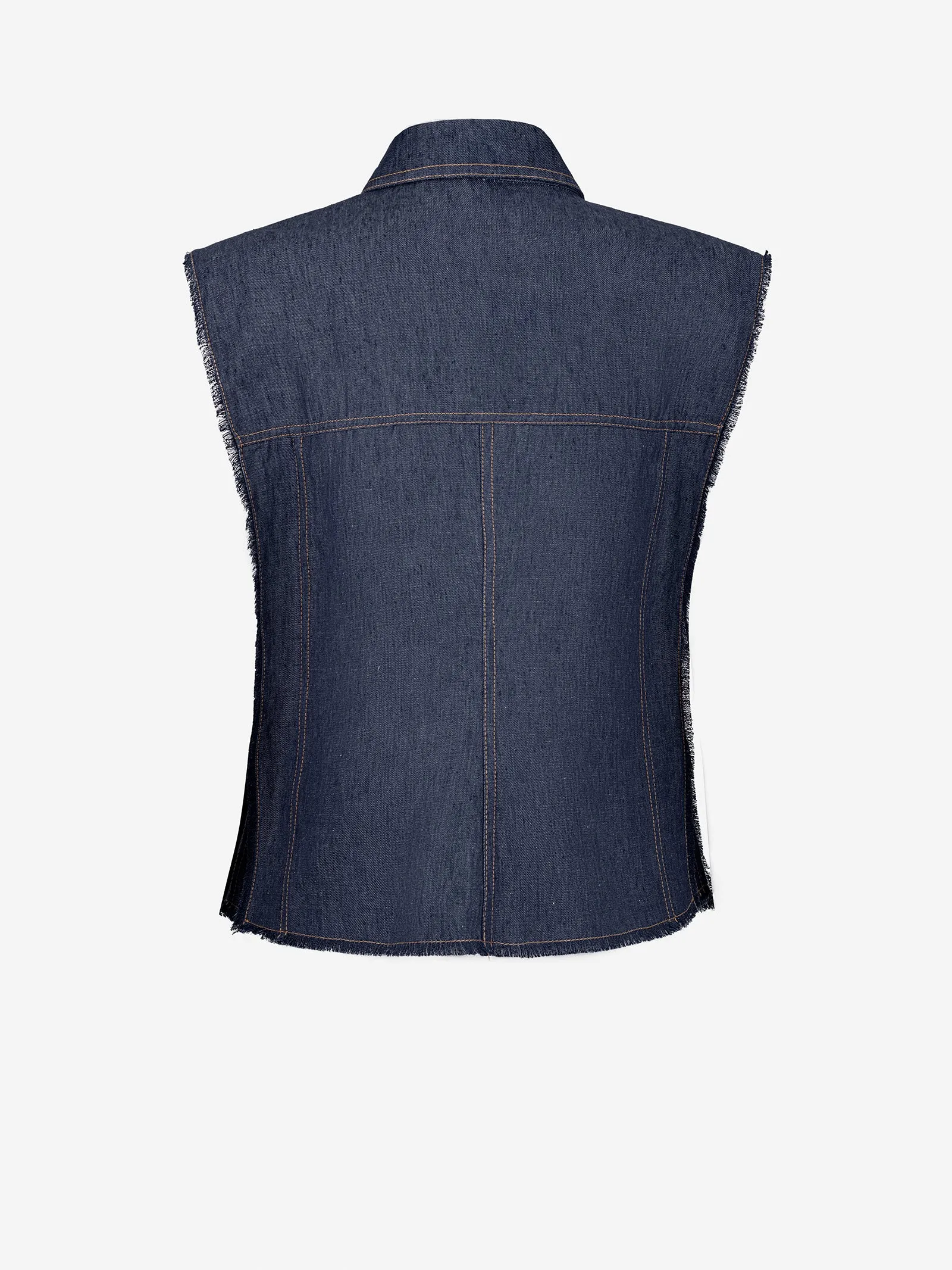 Gilet Sfrangiato Denim