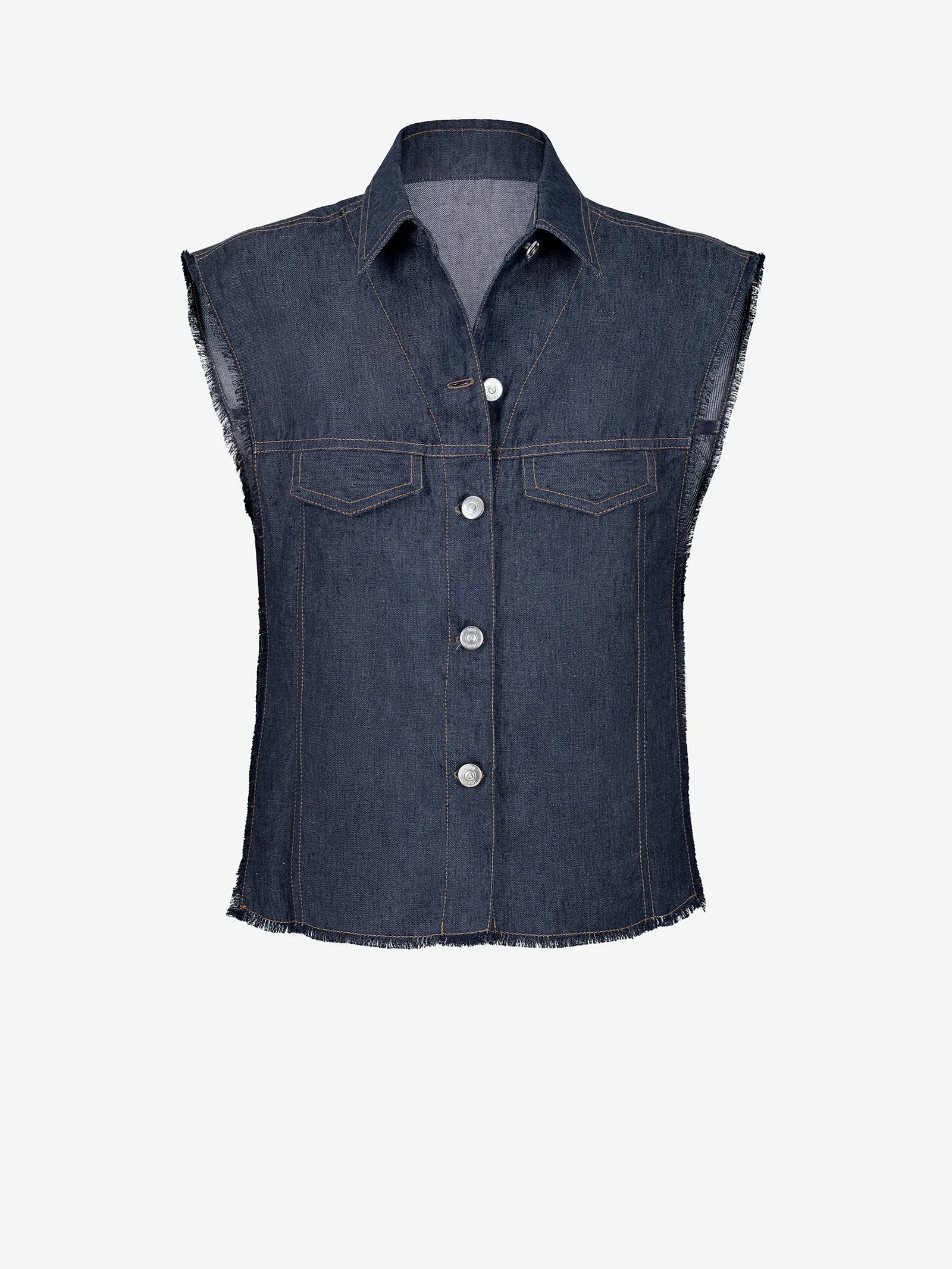 Gilet Sfrangiato Denim