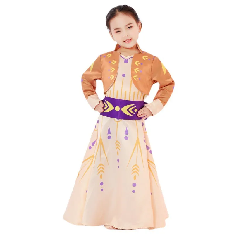 Girls' Dress Autumn and Winter Aisha Anna Princess Dress Dress Christmas Performance Wear