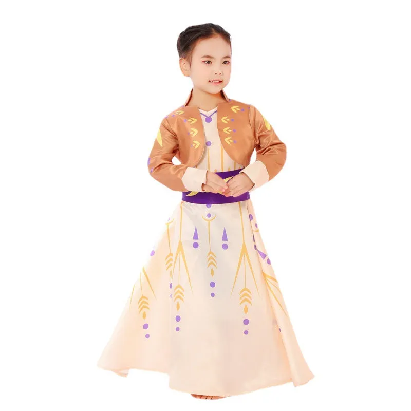 Girls' Dress Autumn and Winter Aisha Anna Princess Dress Dress Christmas Performance Wear