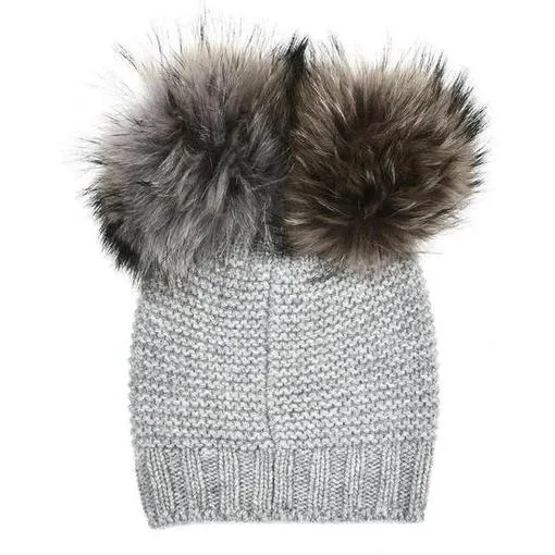 Girls Grey Cashmere Blend Hat