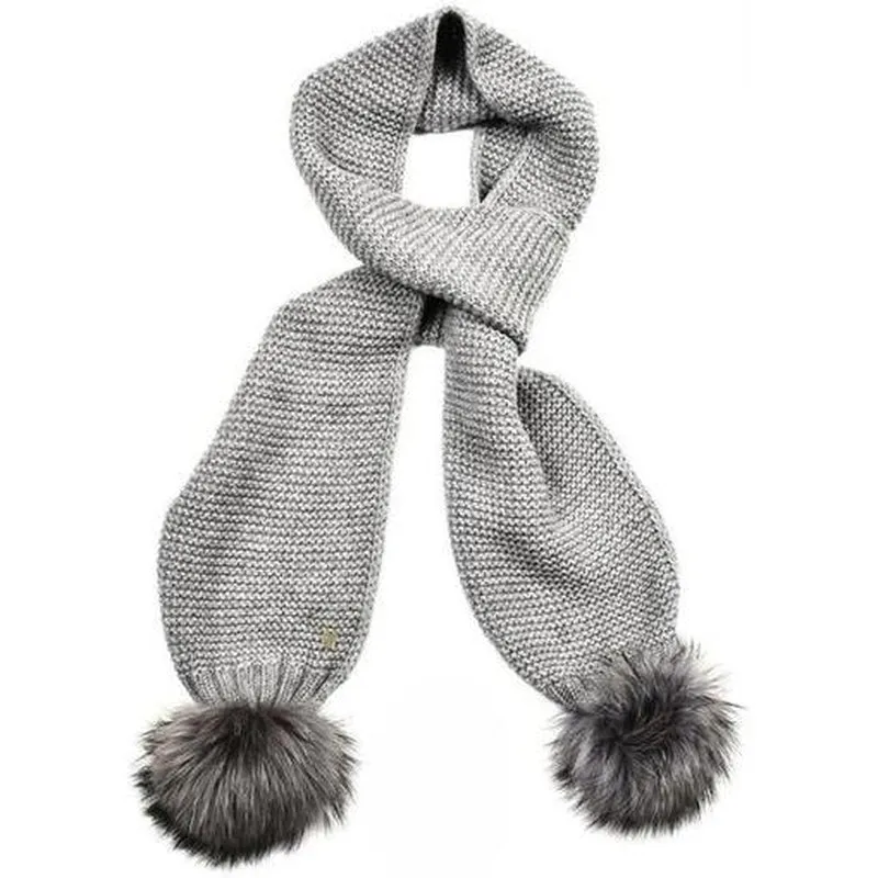 Girls Grey Cashmere Blend Scarf