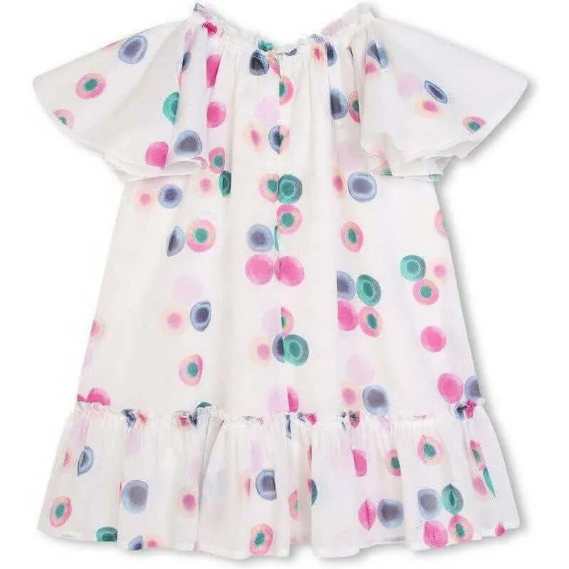 Girls White Organic Cotton Fusion Dress