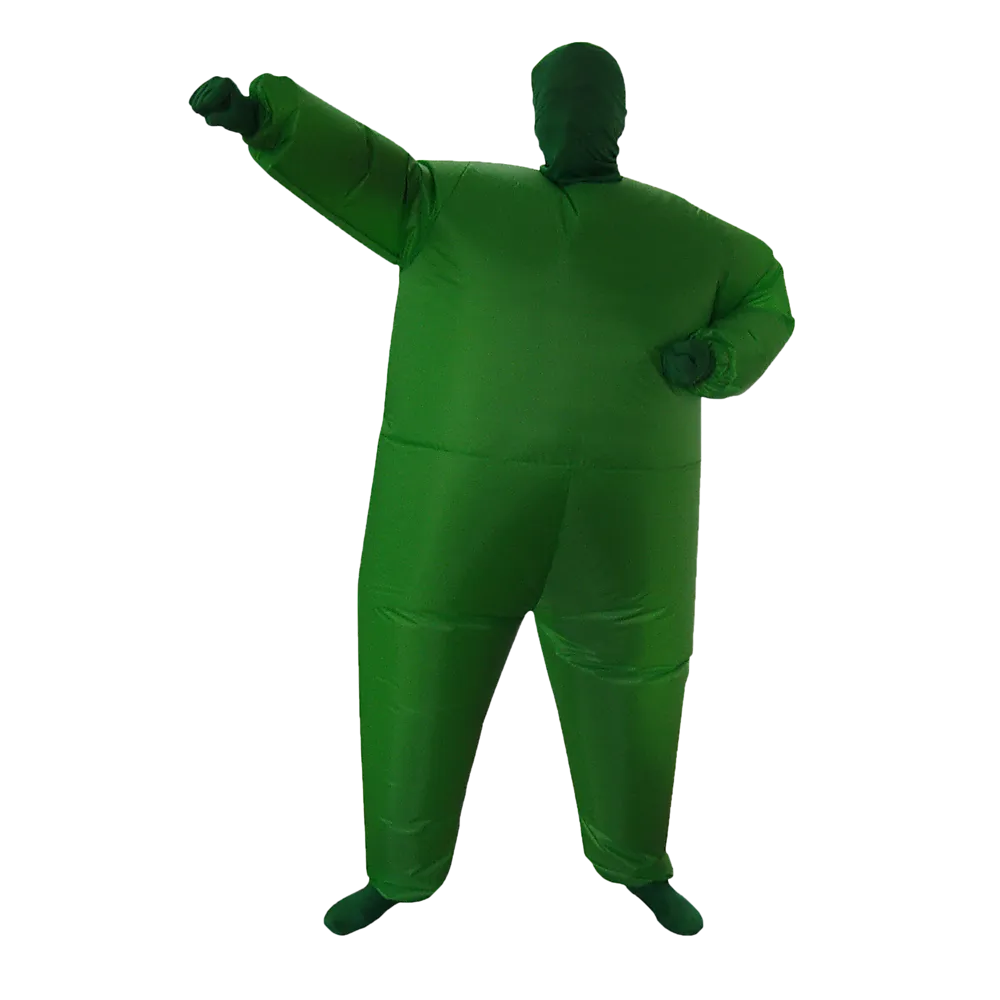 Green Inflatable Costume Suit, Fan Operated, Lightweight, 1-Size