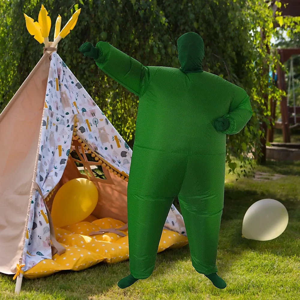 Green Inflatable Costume Suit, Fan Operated, Lightweight, 1-Size