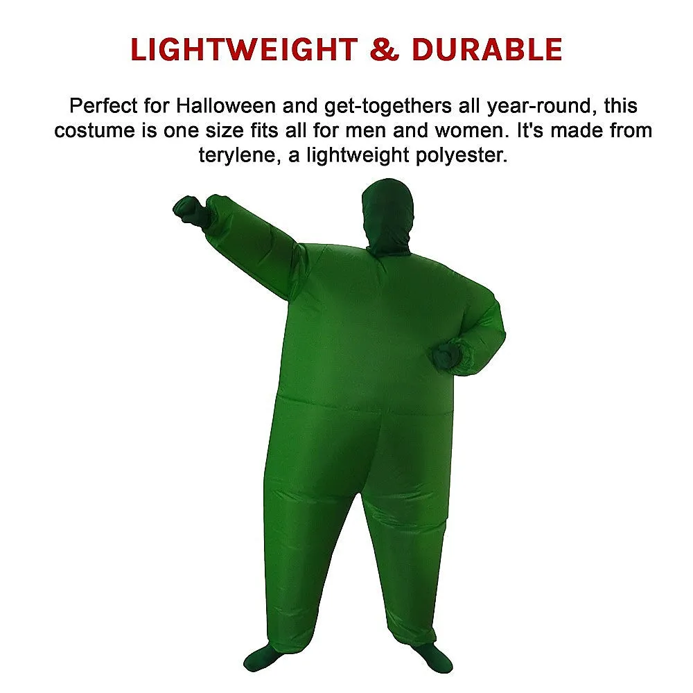 Green Inflatable Costume Suit, Fan Operated, Lightweight, 1-Size