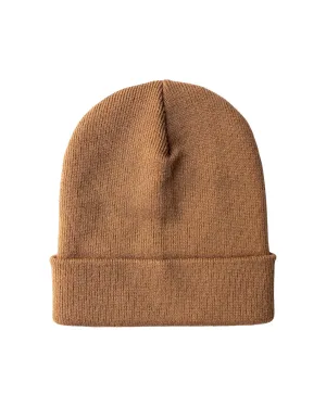 HAAKWEAR Traditional Silent Cuffed Beanie, Camel Brown