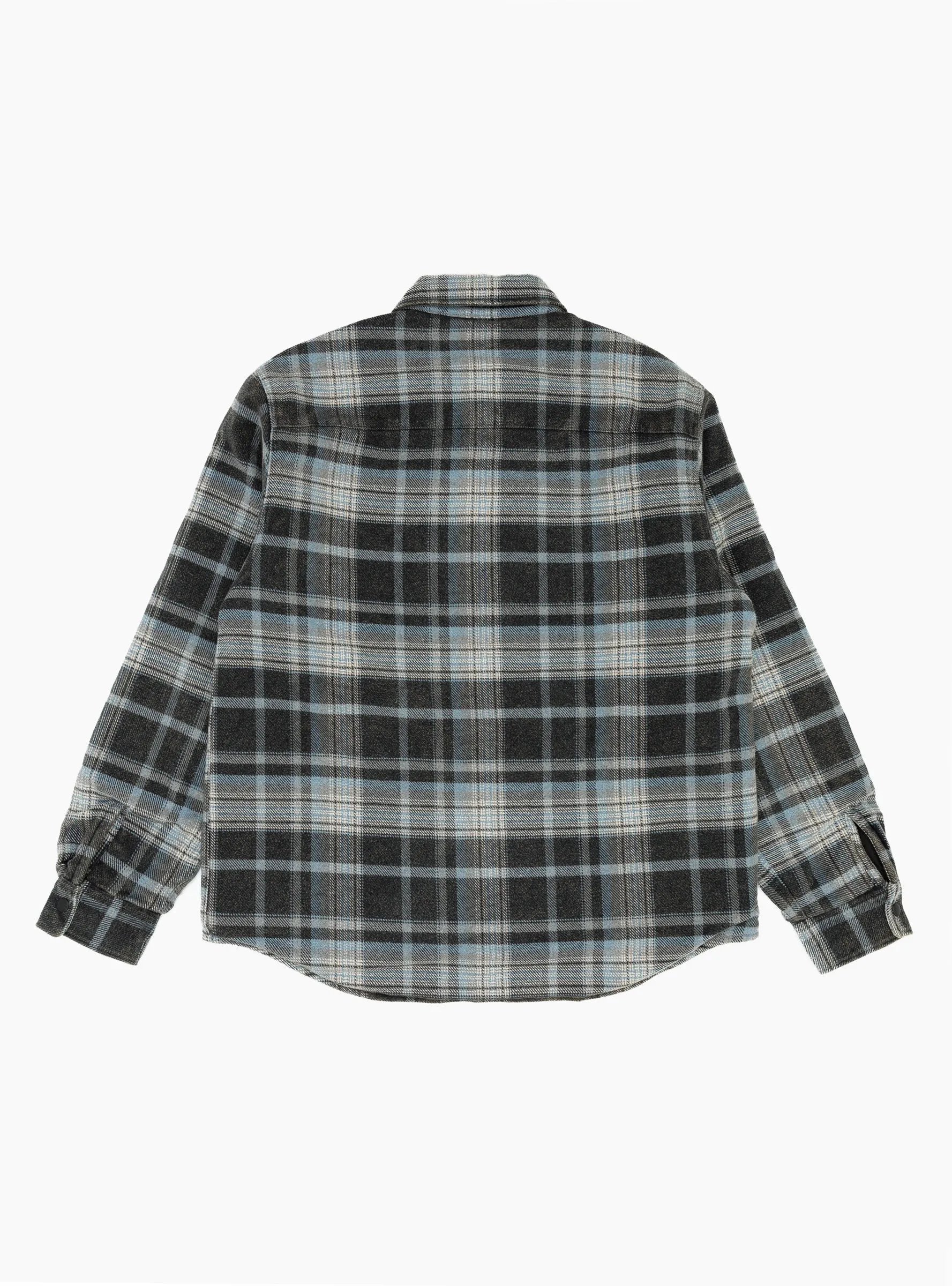 Heavy Washed Plaid Shirt Blue