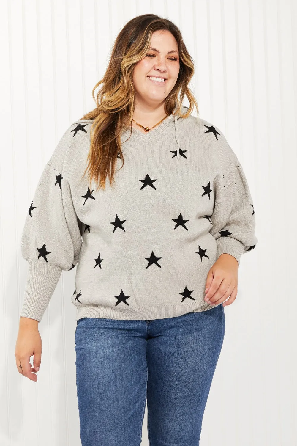 Heimish All of the Stars Full Size Star Hooded Sweater