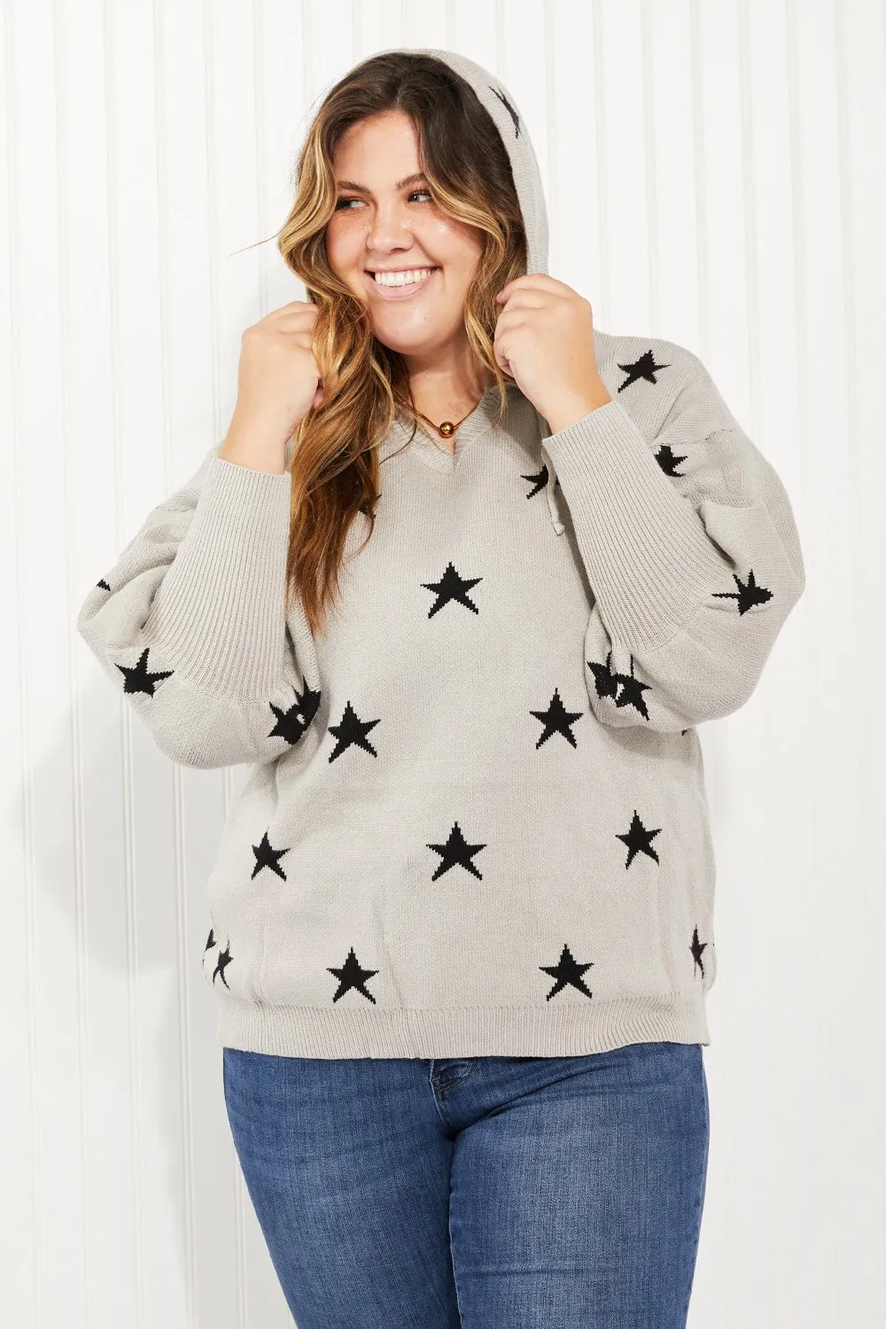 Heimish All of the Stars Full Size Star Hooded Sweater