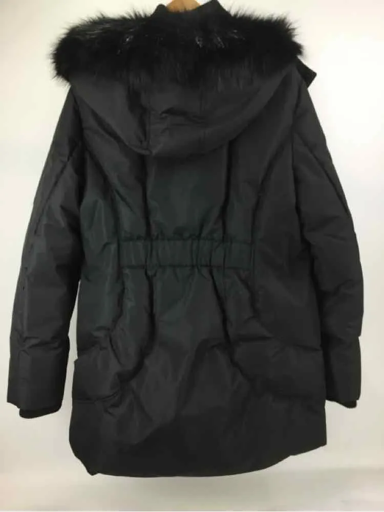 HFX Performance Apparel Size XL Black Faux Fur Detail Zip Front Hooded Coat