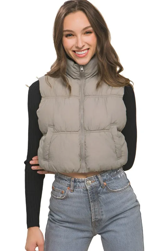 High Neck Puffer Vest