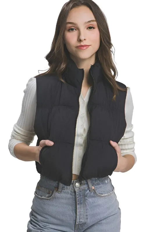 High Neck Puffer Vest