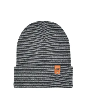 HW6088 HAAKWEAR Traditional Contrast Cuffed Beanie - Gray/Blue, Made in USA