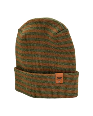 HW6095 HAAKWEAR Theta Stitch RORO Cuffed Beanie (Patent Pending Design) - Green/Brown, Made in USA