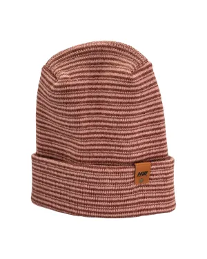 HW6101 Modern Theta Stitch Contrast Cuffed Beanie (Patent Pending Design)-Pink/Burgundy, Made in USA