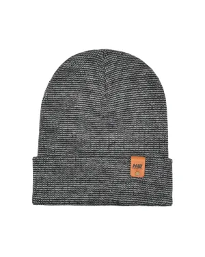 HW6118 HAAKWEAR Traditional Fusion Cuffed Beanie - Gray/Black, Made in USA