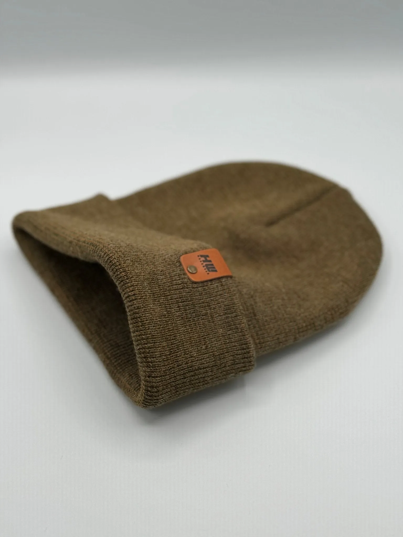 HW6118 HAAKWEAR Traditional Fusion Cuffed Beanie - Green/Brown, Made in USA