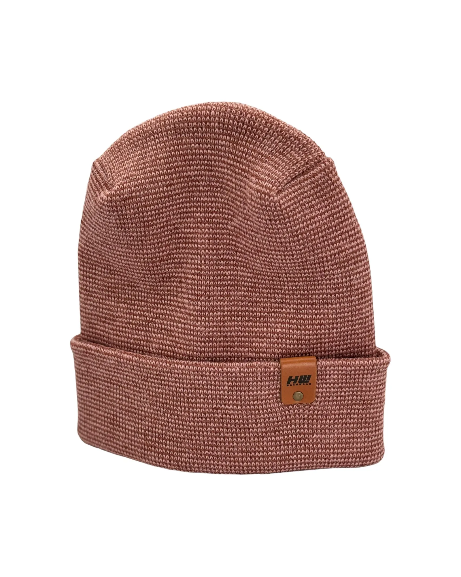 HW6132 Haakwear Theta Stitch Fusion Cuffed Beanie (Patent Pending Design)-Pink/Burgundy, Made in USA