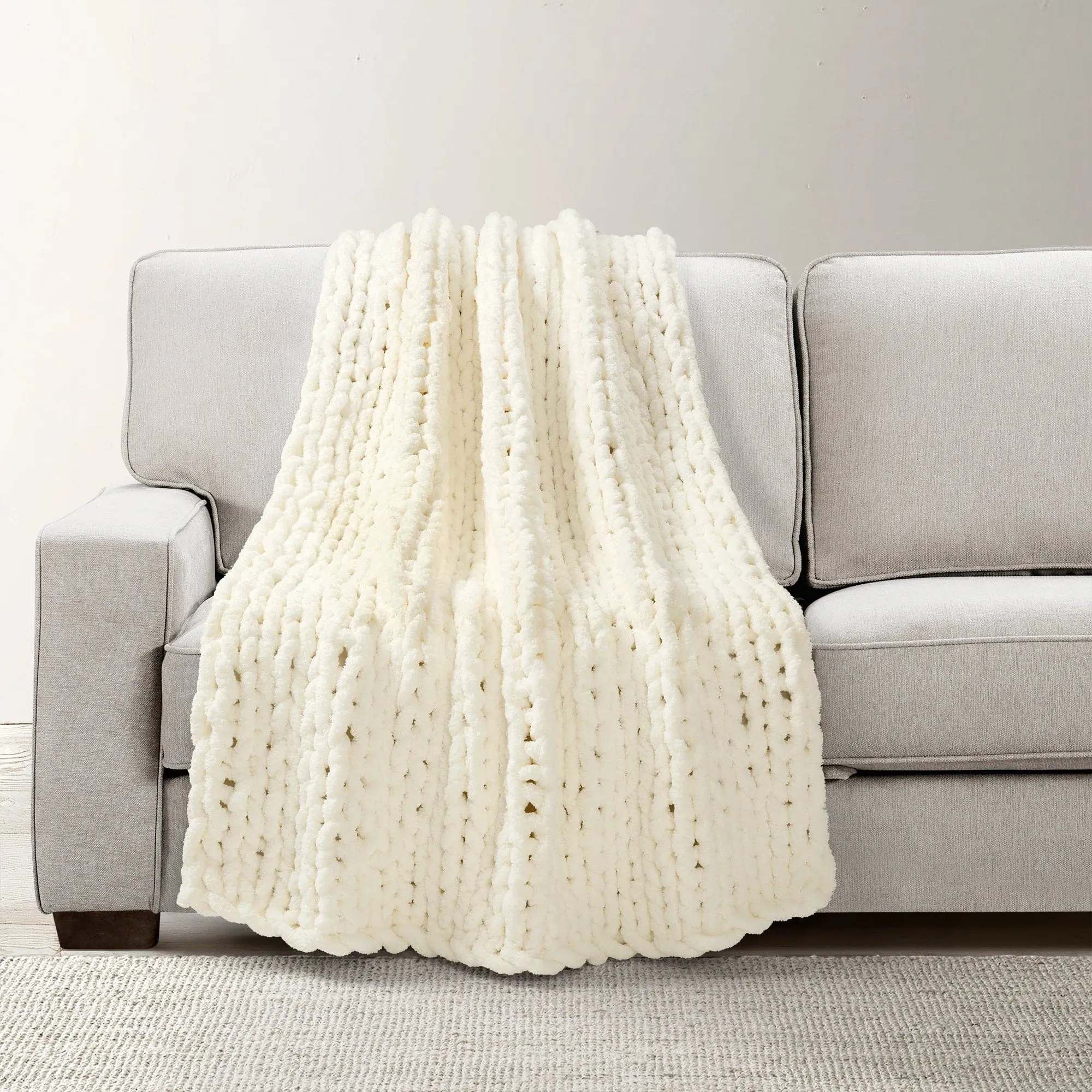 Hygge Ultra Soft Chenille Chunky Knit Throw