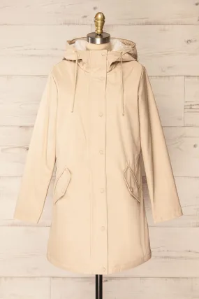 Icewind Beige | Button Up Raincoat w/ Sherpa Lining