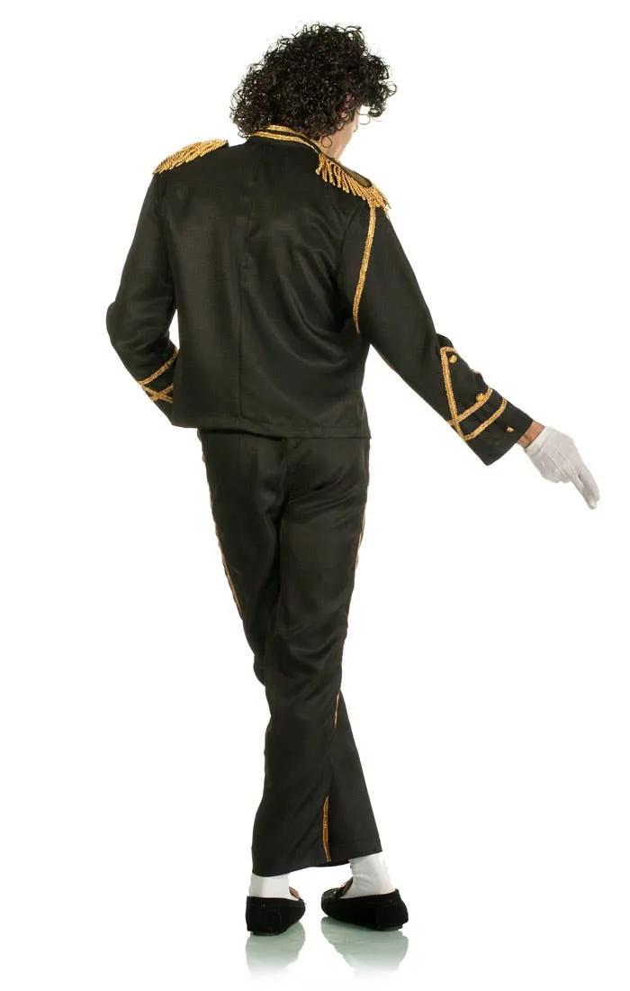 Jackson Mens Black and Gold Military Jacket Costume