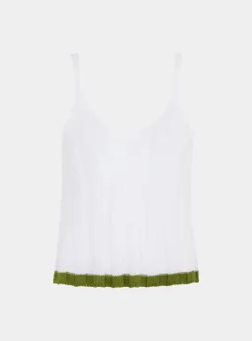 Jodie Ribbed Knitted Cami Vest - White