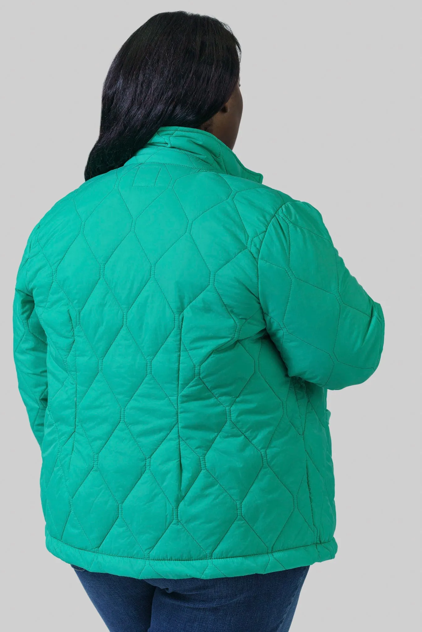 KNIT TRIM PUFFER JACKET