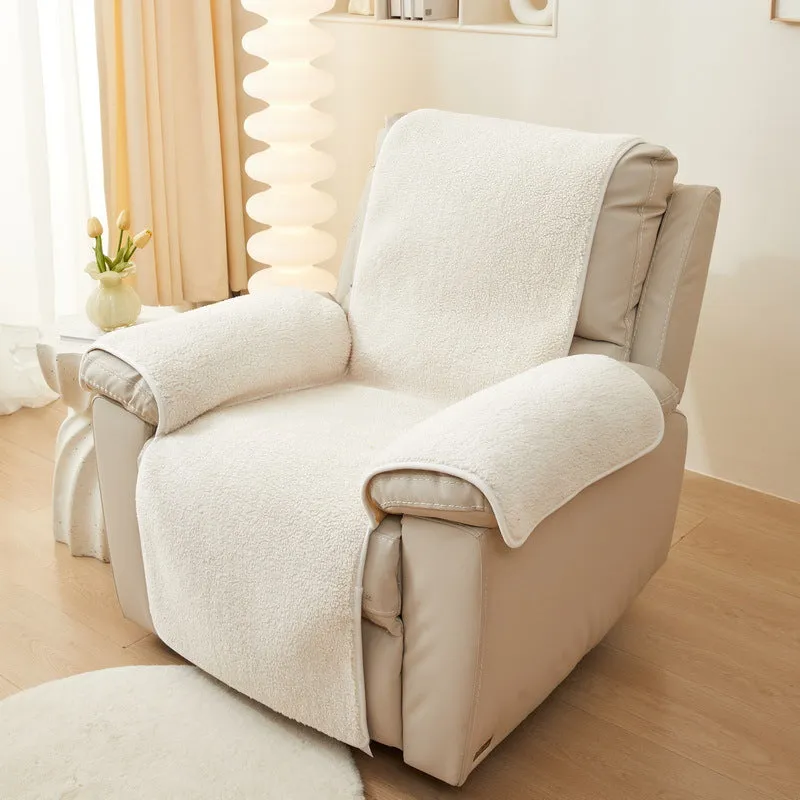 Lamb Velvet Reclining Chair Cover Armrest Chair Covers