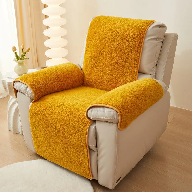 Lamb Velvet Reclining Chair Cover Armrest Chair Covers