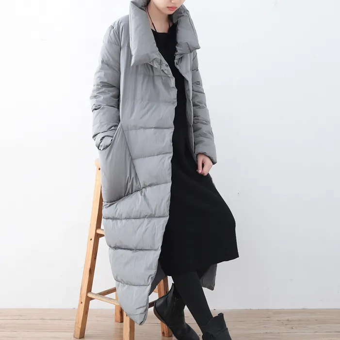 Large Pockets Long Loose Winter Women Down Jacket AMT1008