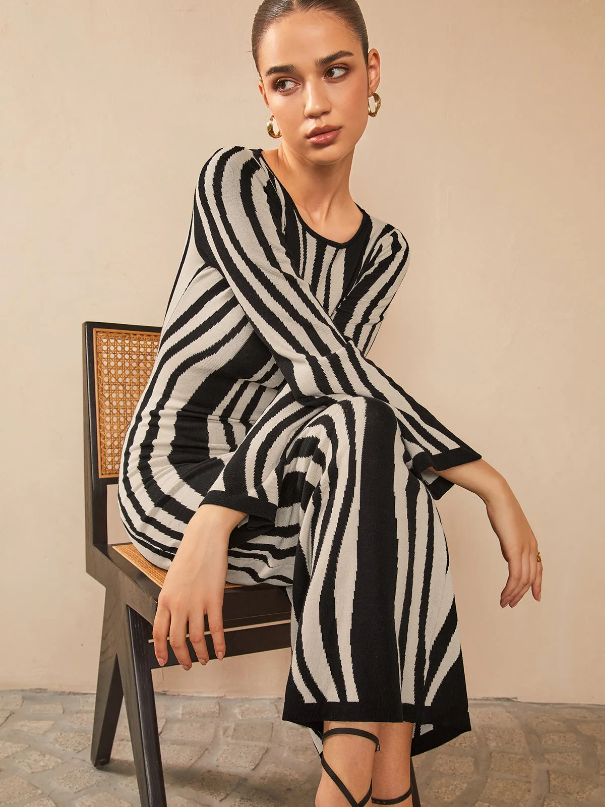 Leisure Zebrataur Long Trendy Sleeve Long Dress