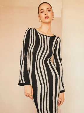 Leisure Zebrataur Long Trendy Sleeve Long Dress