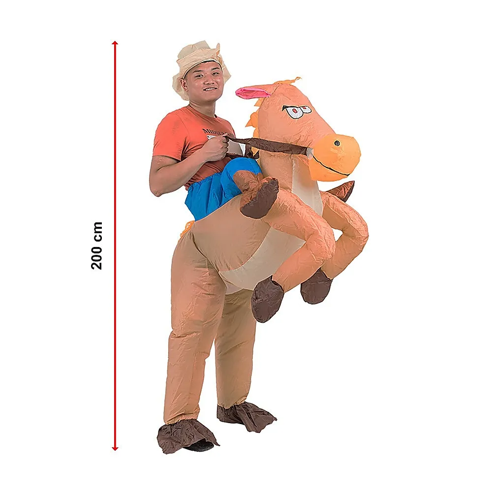 Lightweight Cowboy Inflatable Costume with Fan - One Size