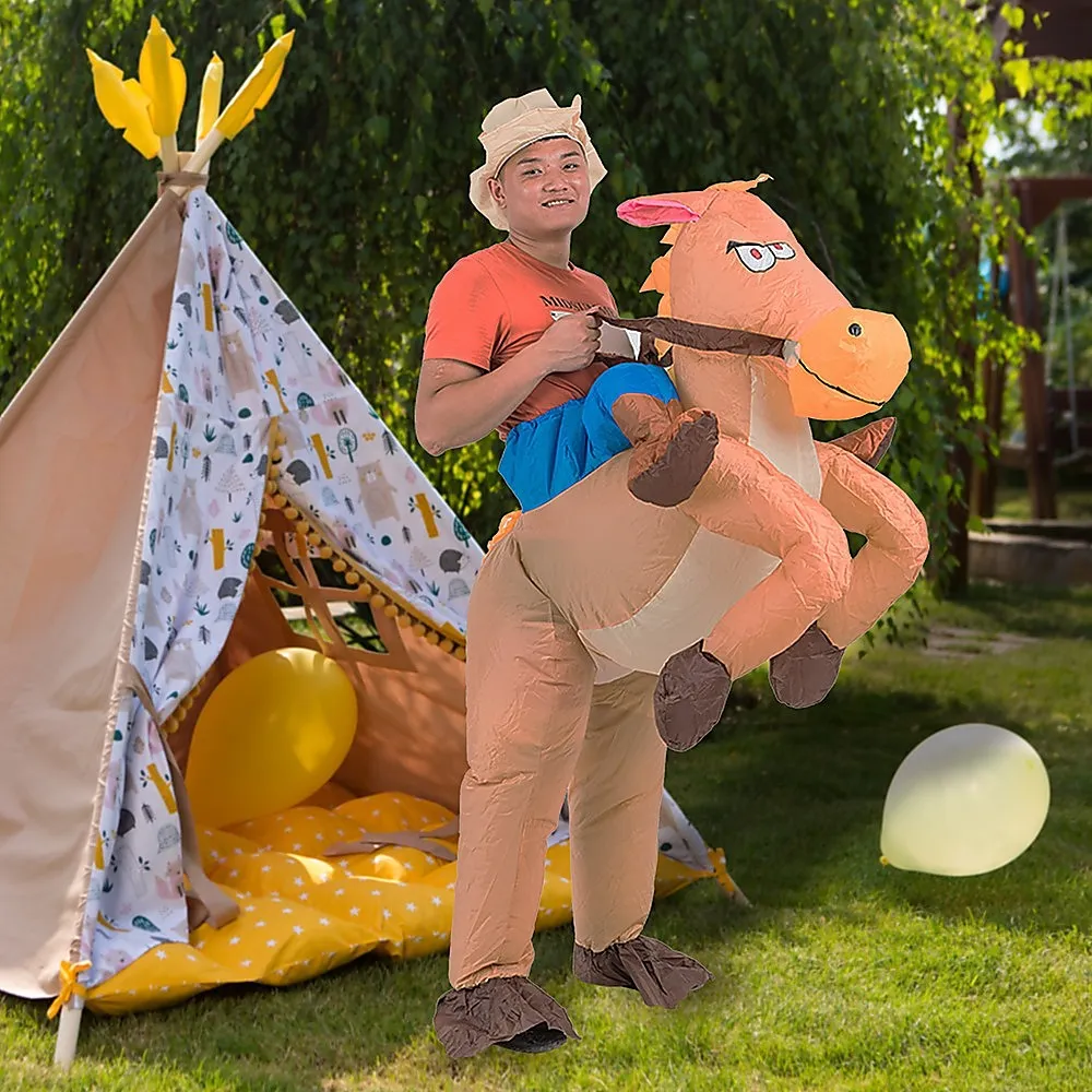 Lightweight Cowboy Inflatable Costume with Fan - One Size