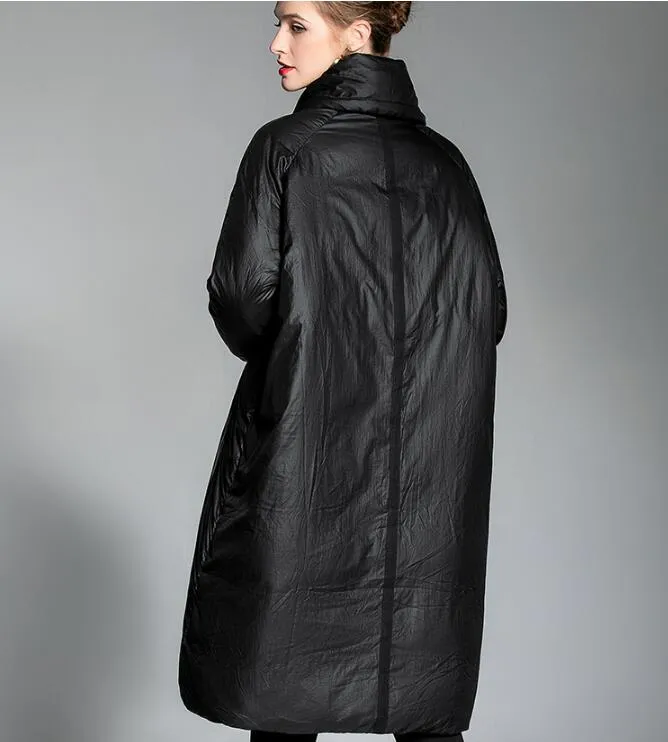 Long Women Down Puffer Coat Winter Loose 90% Duck Down Jackets 20123