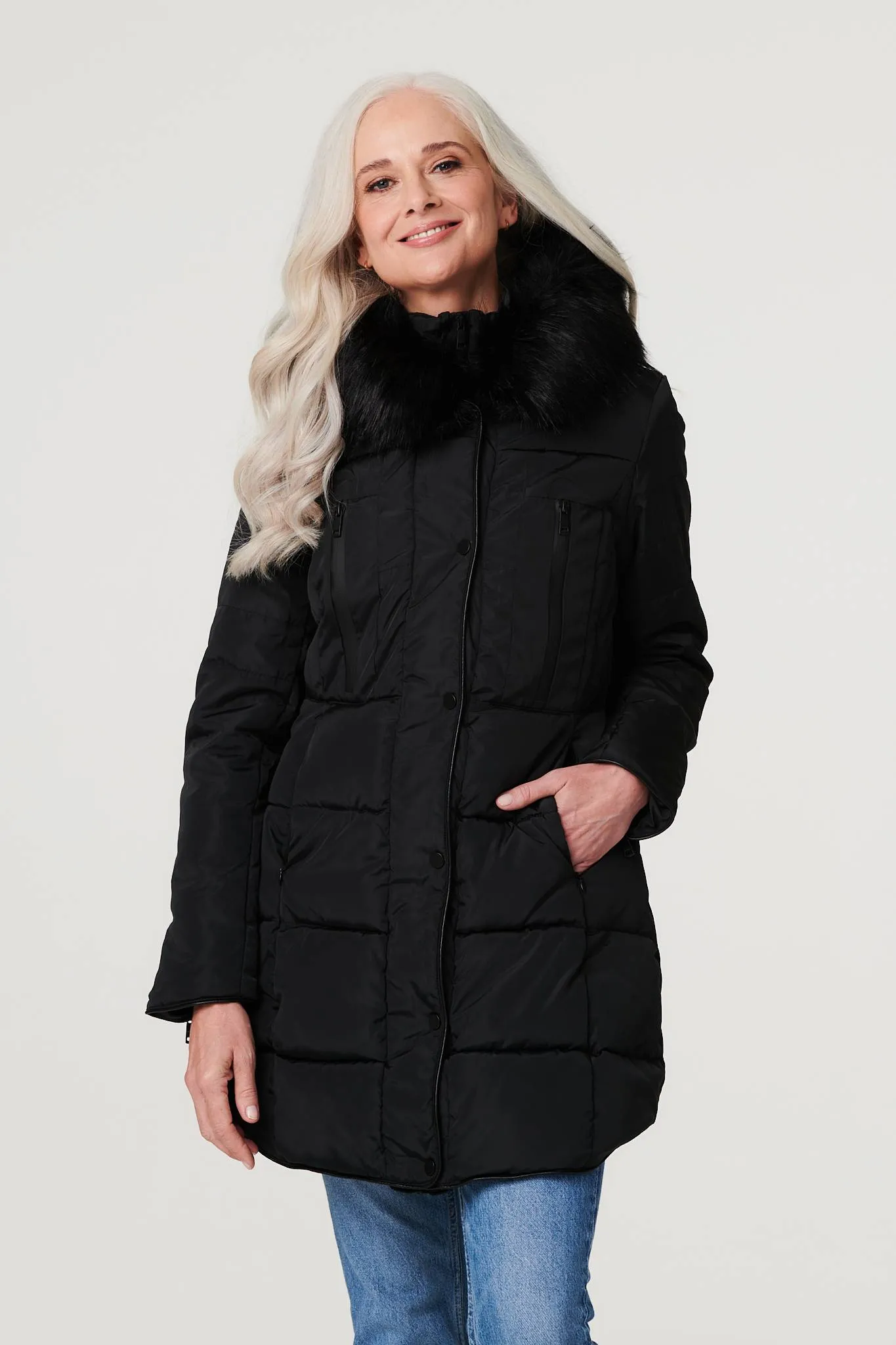 Longline Padded Coat with Hood